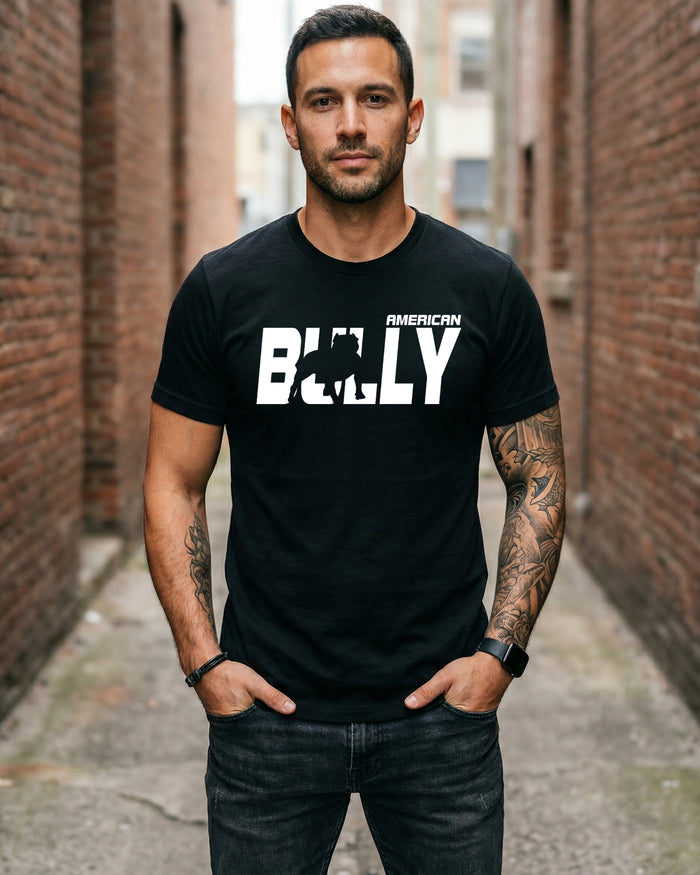 American Bully Silhouette Tee | Black | Direct-to-Garment Print