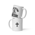 Blessed Beyond Measure White Christian Mug with Cross – 11 oz — white, back view