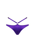 "Electra" Charmeuse Silk Strap Thong (Royal Purple)
