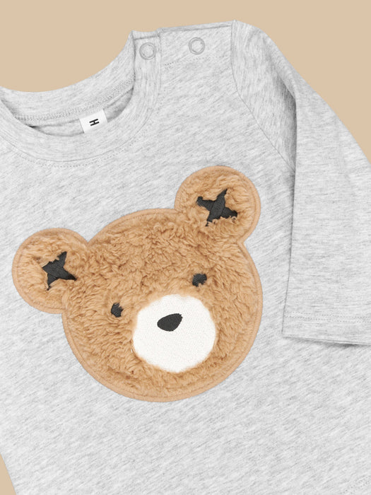 Huxbaby - Furry Huxbear Top - Grey Marle