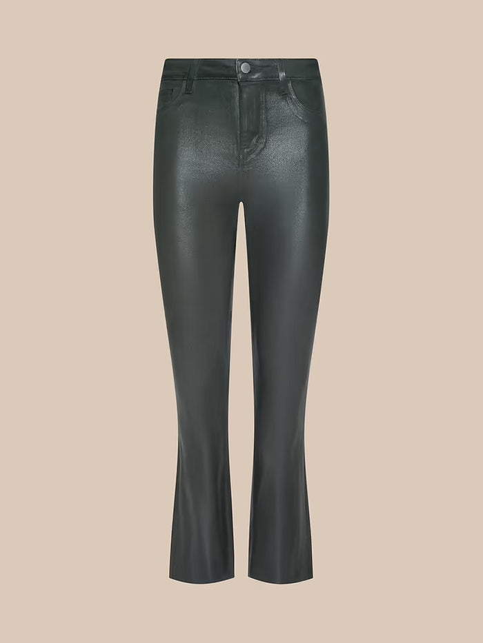L'Agence Kendra High Rise Crop Flare, Ash Olive Coated