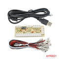 Zero Delay Arcade USB Encoder PC to Joystick - a rectangular circuit board with white connectors, a USB cable, and a bundle of wiring leads.